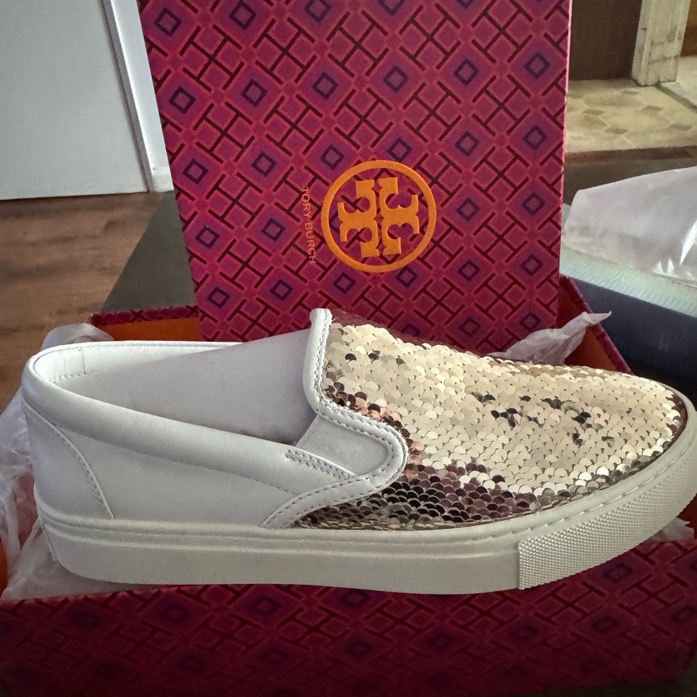 Tory Burch White Sole Slip-On Sneakers
